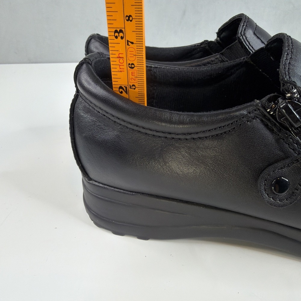 Dr Scholls Womens 7.5 M Black Leather Gel Pac Slip On Work Shoes Zip Comfort - Picture 10 of 10